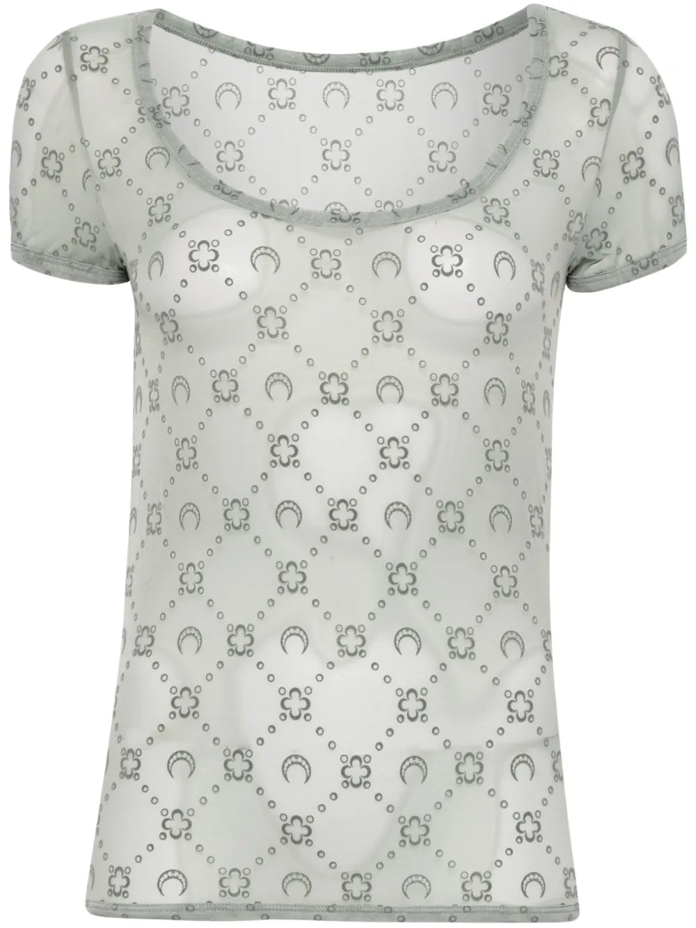 Flocked-Logo Mesh Top