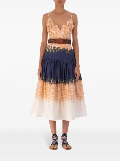 Ibbie Floral-Appliqué Crop Top