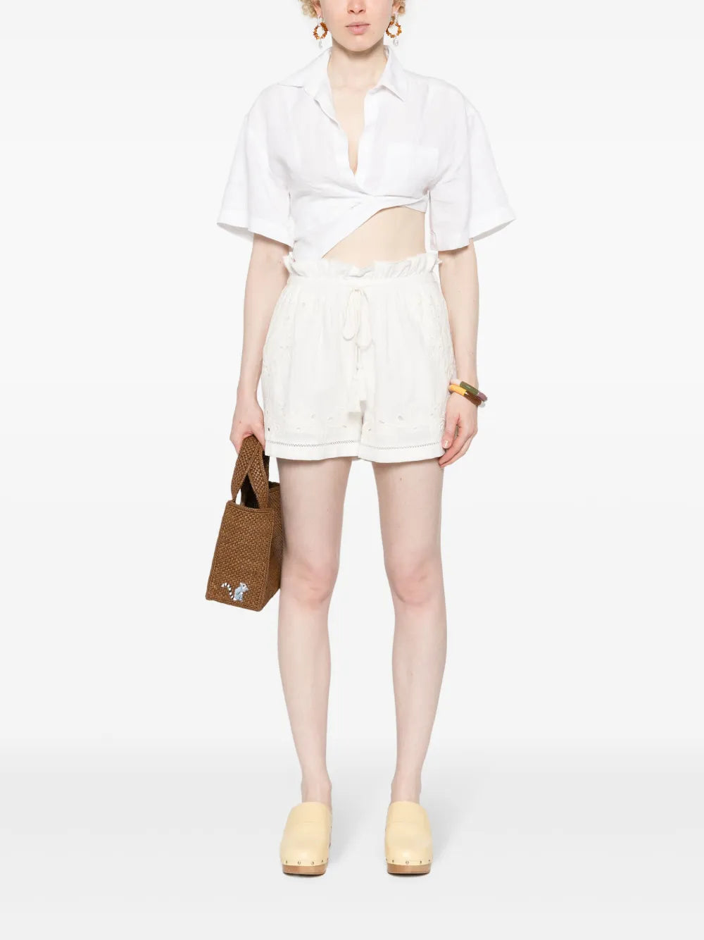 Broderie-Anglaise Paperbag Shorts