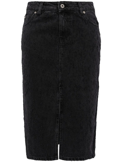 Logo-Patch Cotton Skirt