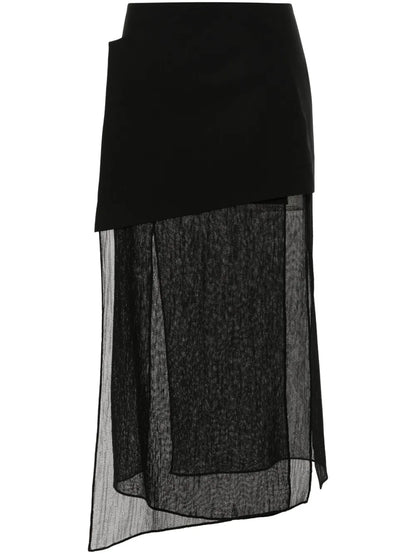 Panelled Wool Skirt