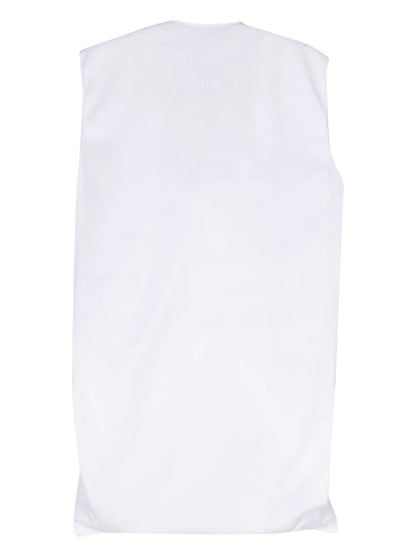 Gathered-Detail Cotton Tank Top