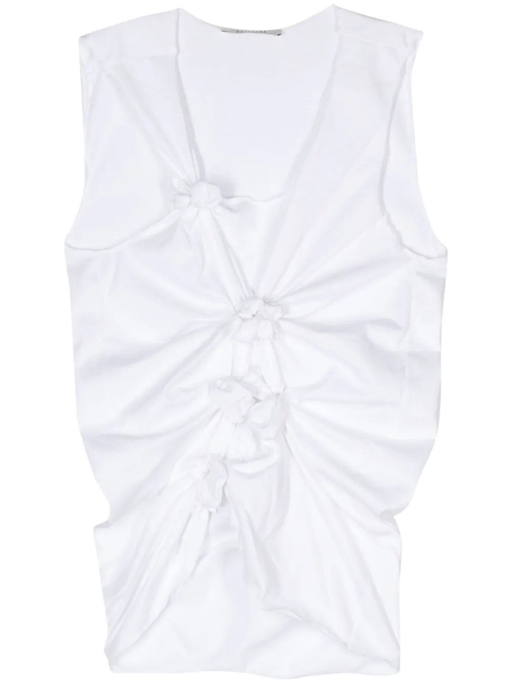 Gathered-Detail Cotton Tank Top