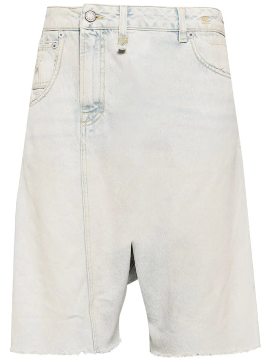Twister Asymmetric Denim Shorts