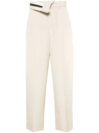 Foldover Waist Gabardine Trousers