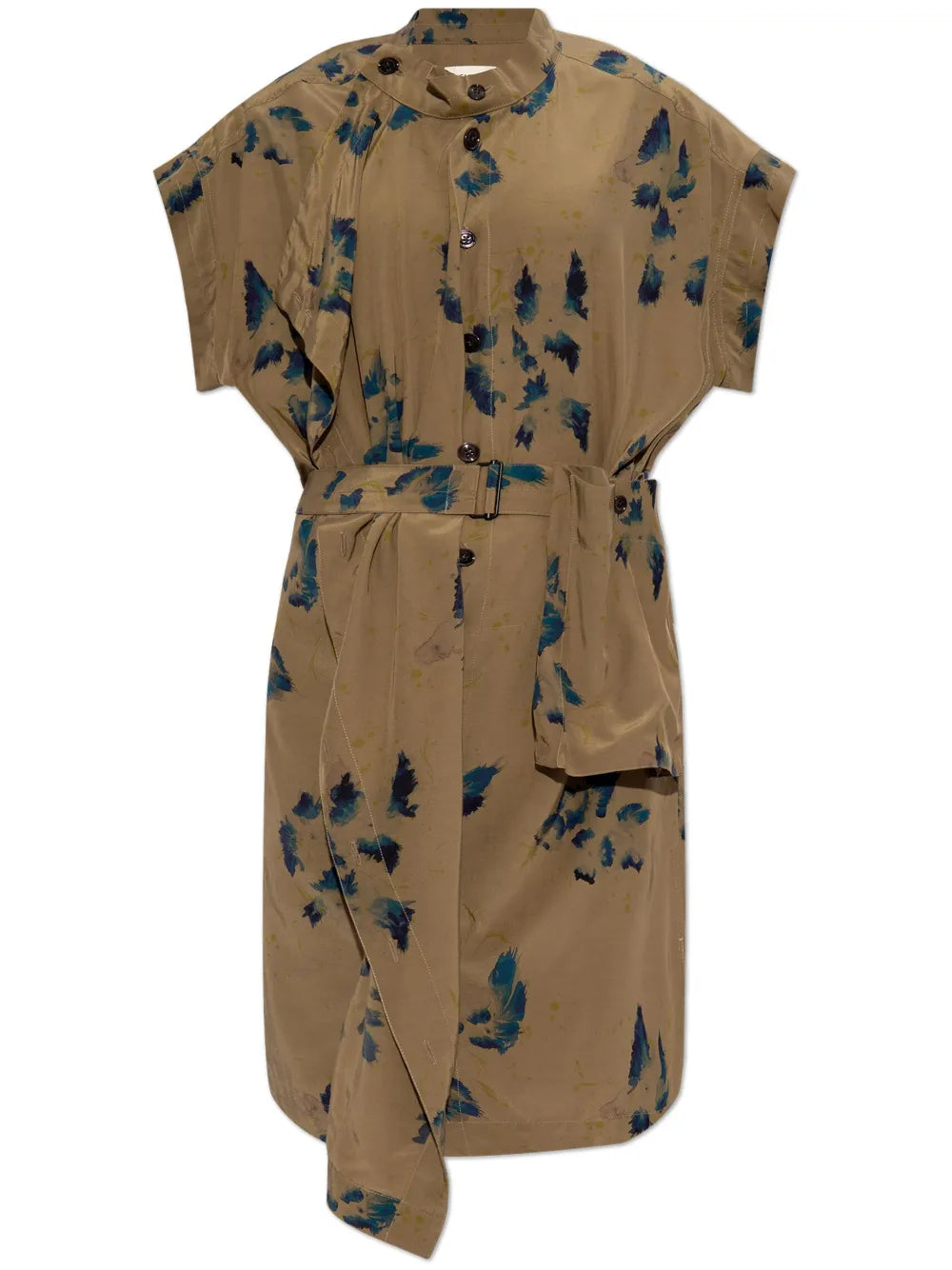 Asymmetric Floral-Print Dress