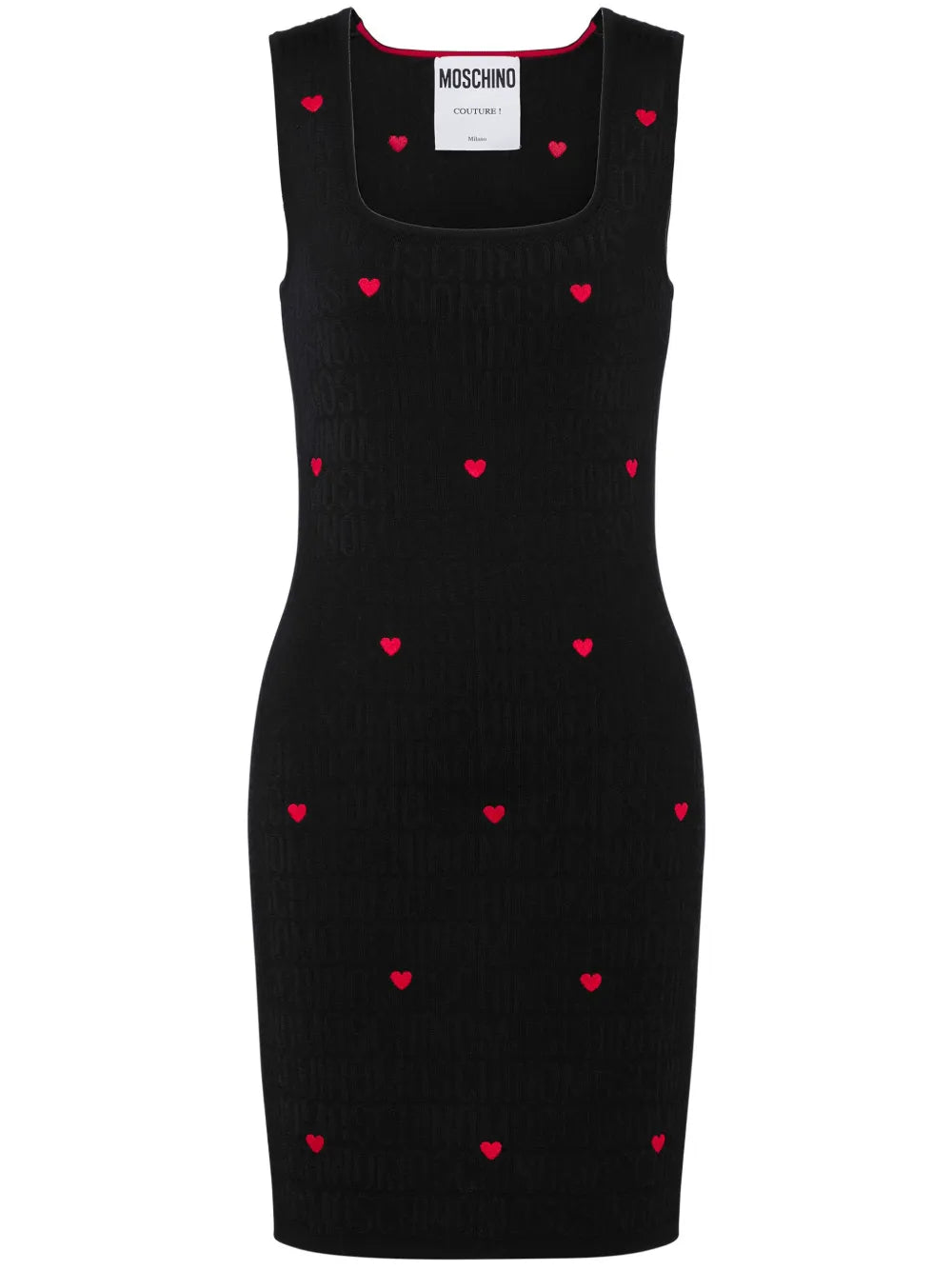 Heart-Embroidered Knitted Minidress