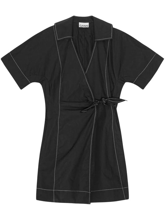Contrast-Stitch Mini Dress