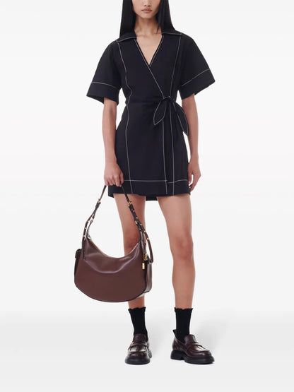 Contrast-Stitch Mini Dress