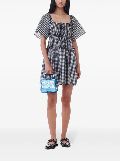 Check-Print Mini Dress