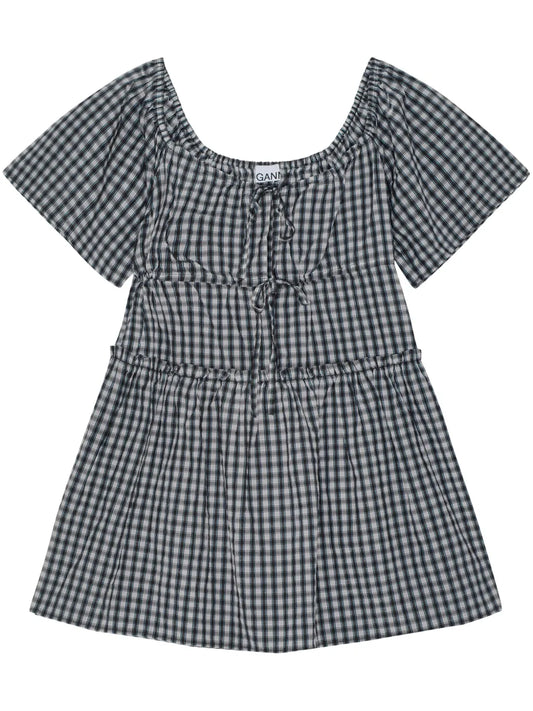 Check-Print Mini Dress