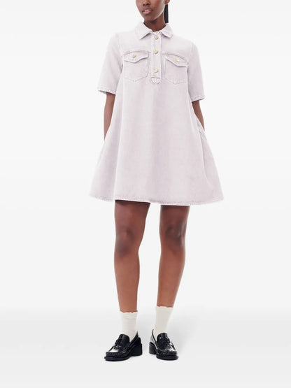Short-Sleeve Denim Dress