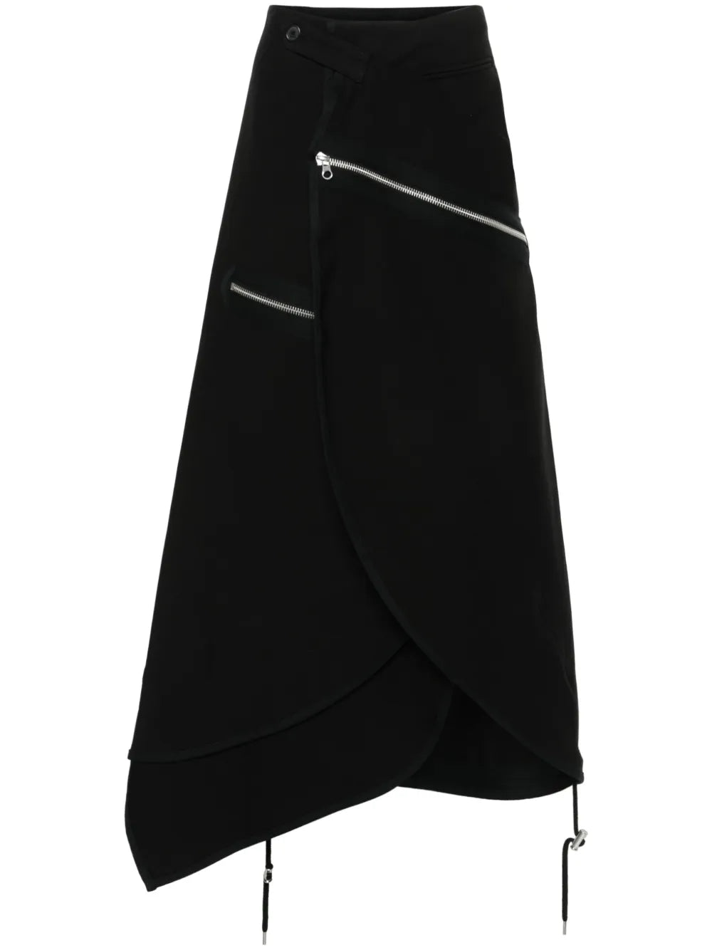 Zip-Detailed Midi Skirt