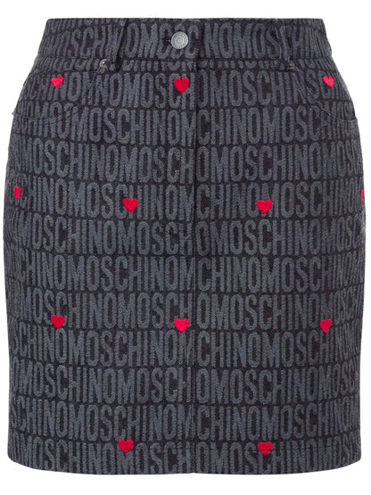 Logo-Jacquard Pencil Miniskirt