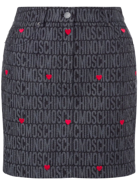 Logo-Jacquard Pencil Miniskirt