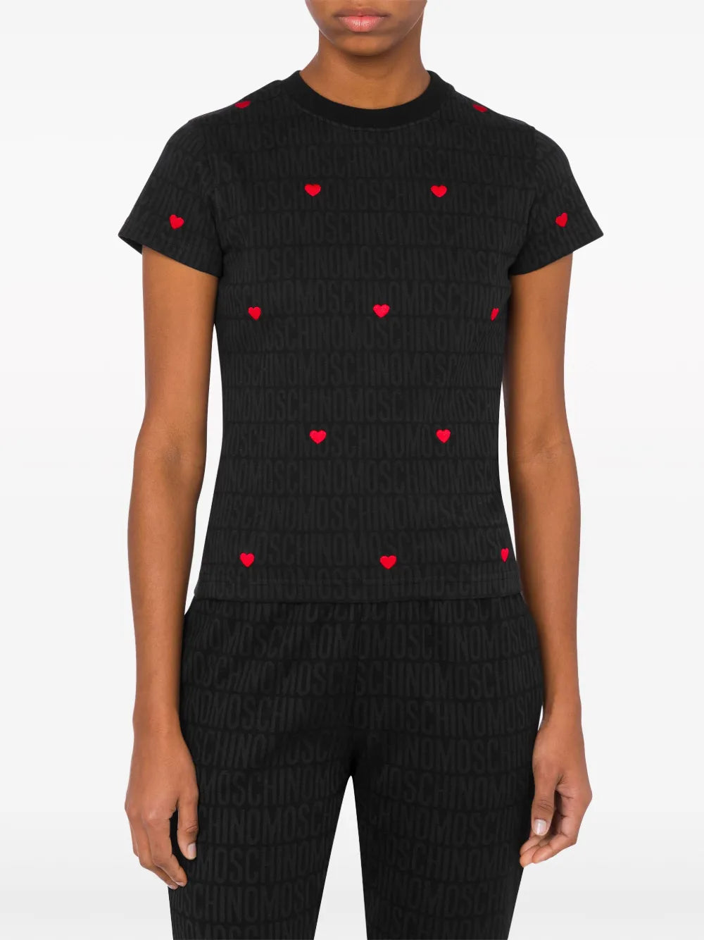 Heart-Motif Short-Sleeve T-Shirt