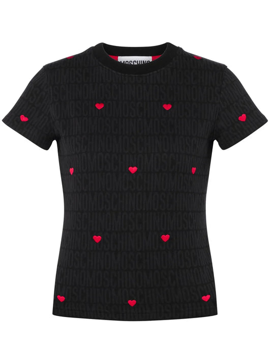 Heart-Motif Short-Sleeve T-Shirt