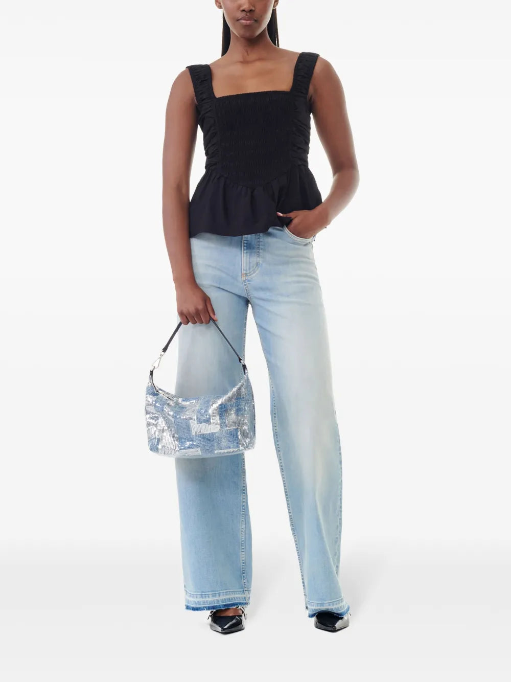 Gathered Detailing Peplum Blouse