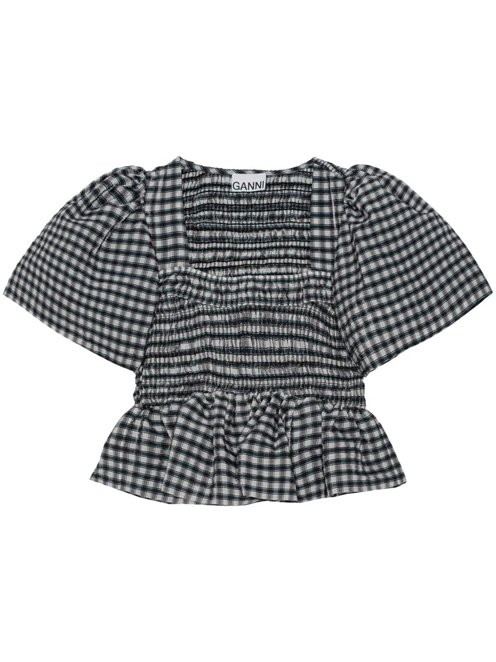 Check-Print Blouse