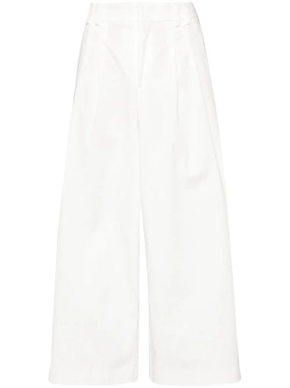 Pleat-Detail Cropped Trousers