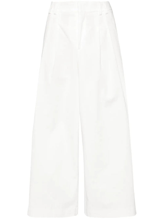 Pleat-Detail Cropped Trousers