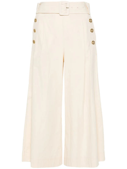 Wide-Leg Cropped Trousers