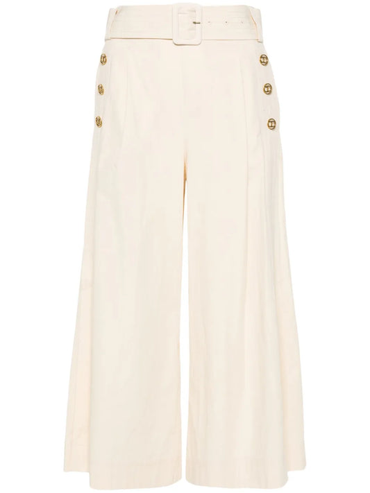 Wide-Leg Cropped Trousers