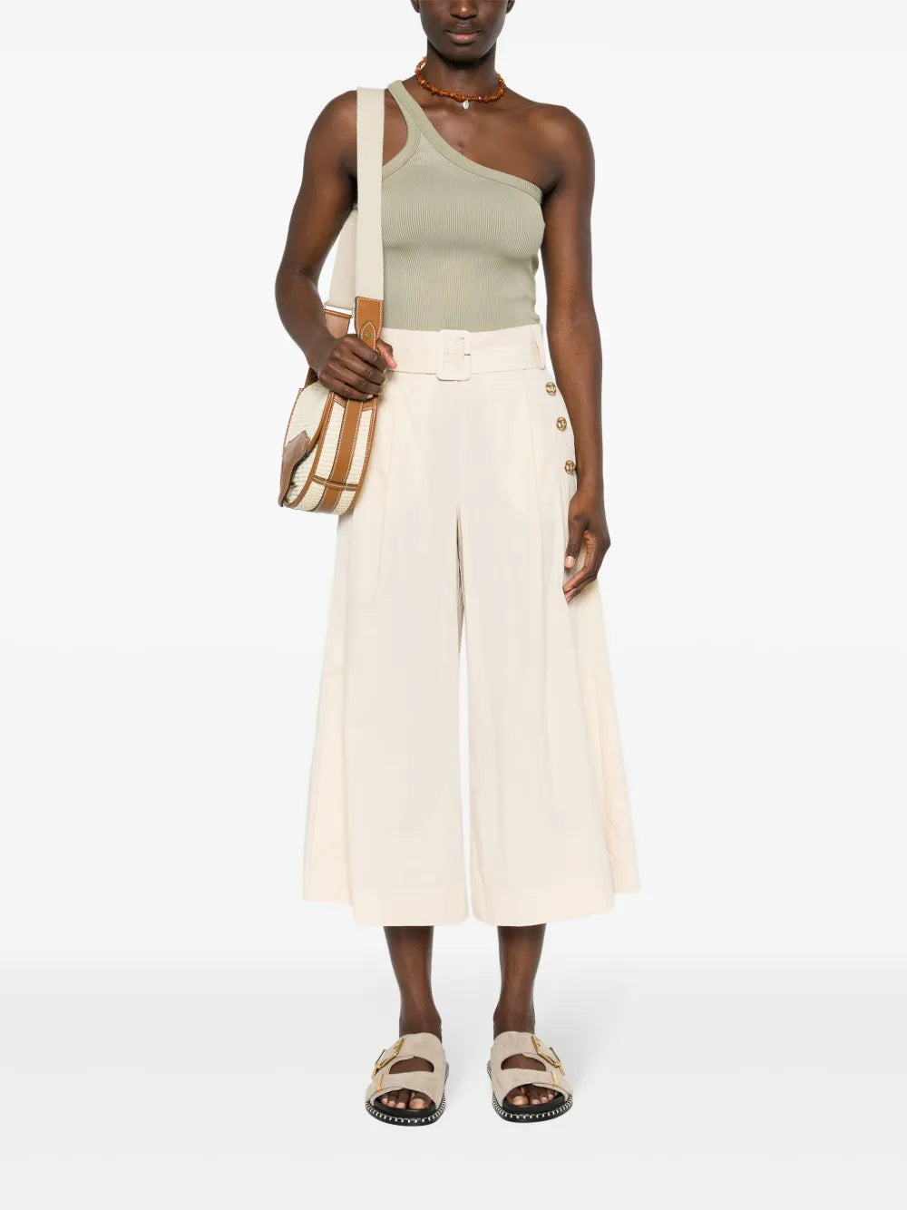 Wide-Leg Cropped Trousers