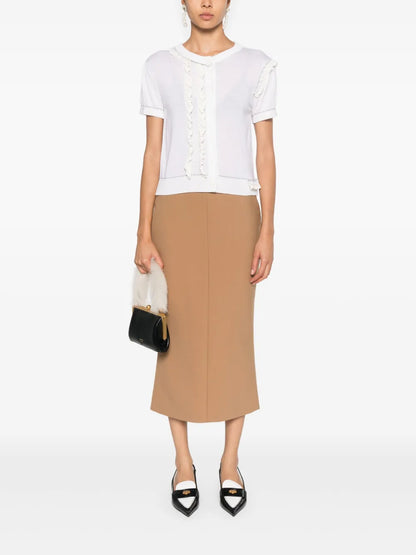 High-Waisted Midi Pencil Skirt