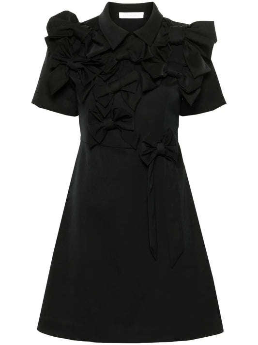 Bow-Detail Wool Dress