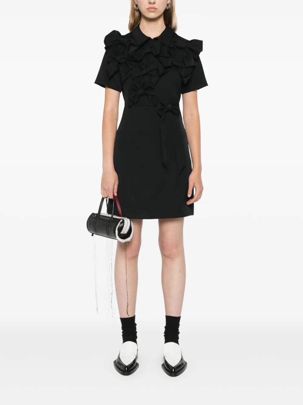 Bow-Detail Wool Dress