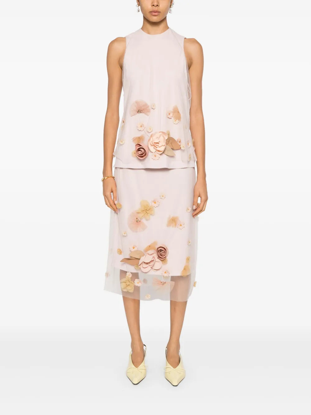 Floral-Appliqué Blouse