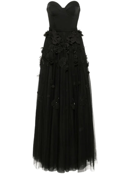 Floral-Appliqué Dress