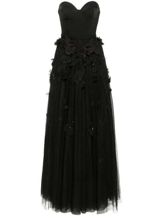 Floral-Appliqué Dress