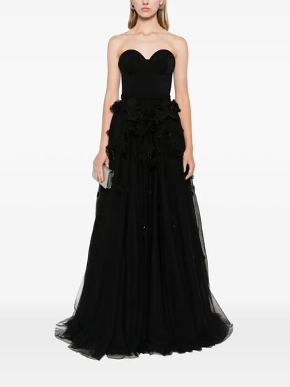 Floral-Appliqué Dress