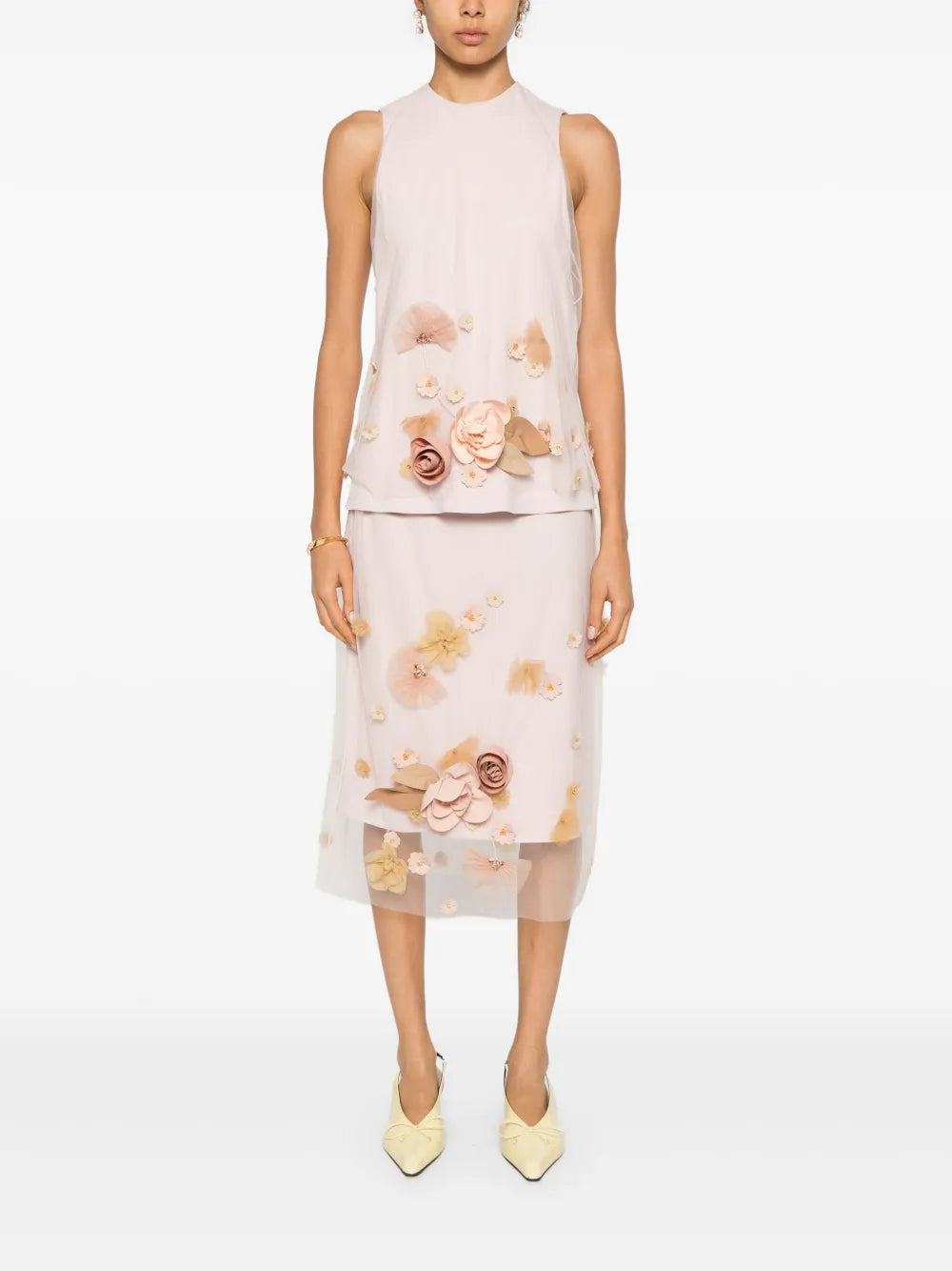 Floral-Appliqué Skirt