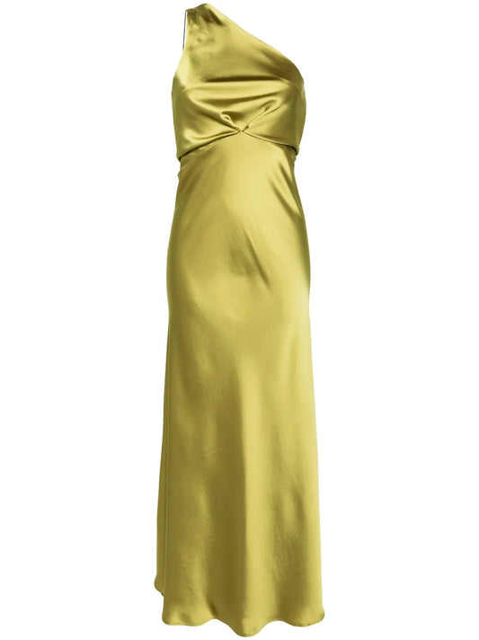 One-Shoulder Satin Gown