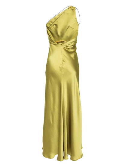 One-Shoulder Satin Gown