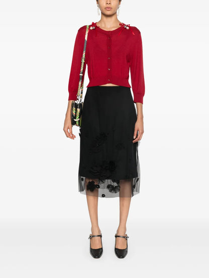 Floral Embroidery Midi Skirt
