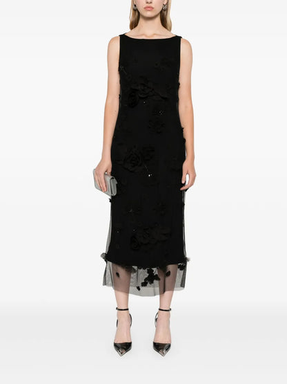 Floral-Appliqué Dress