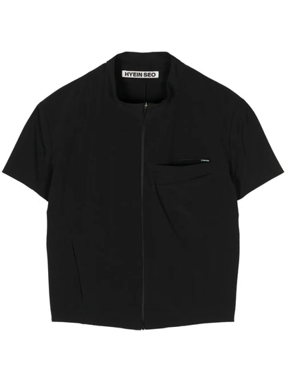 Zip-Up Cropped T-Shirt