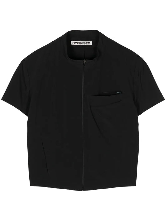 Zip-Up Cropped T-Shirt