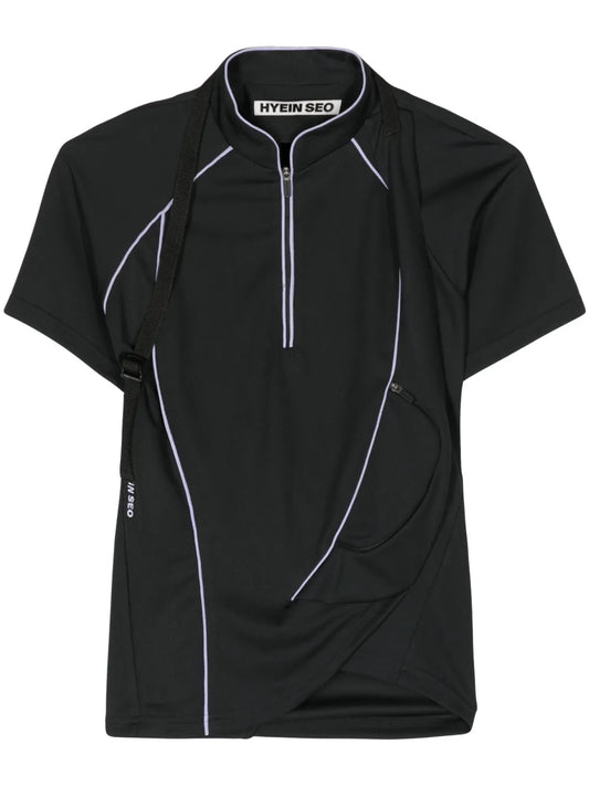 Contrast-Trim Twisted T-Shirt