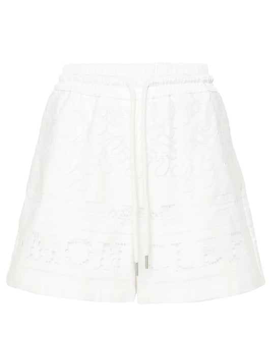 Perforated-Logo Lace Shorts