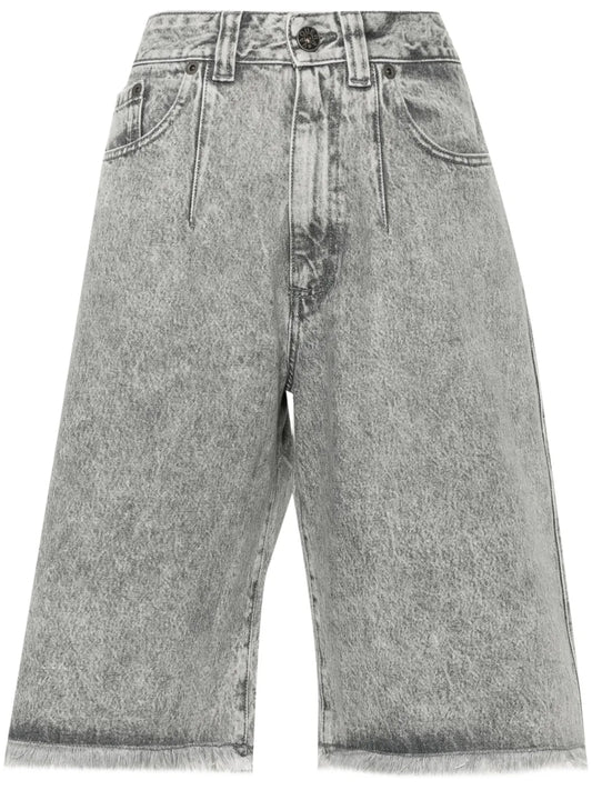 Lace-Up Detail Denim Shorts