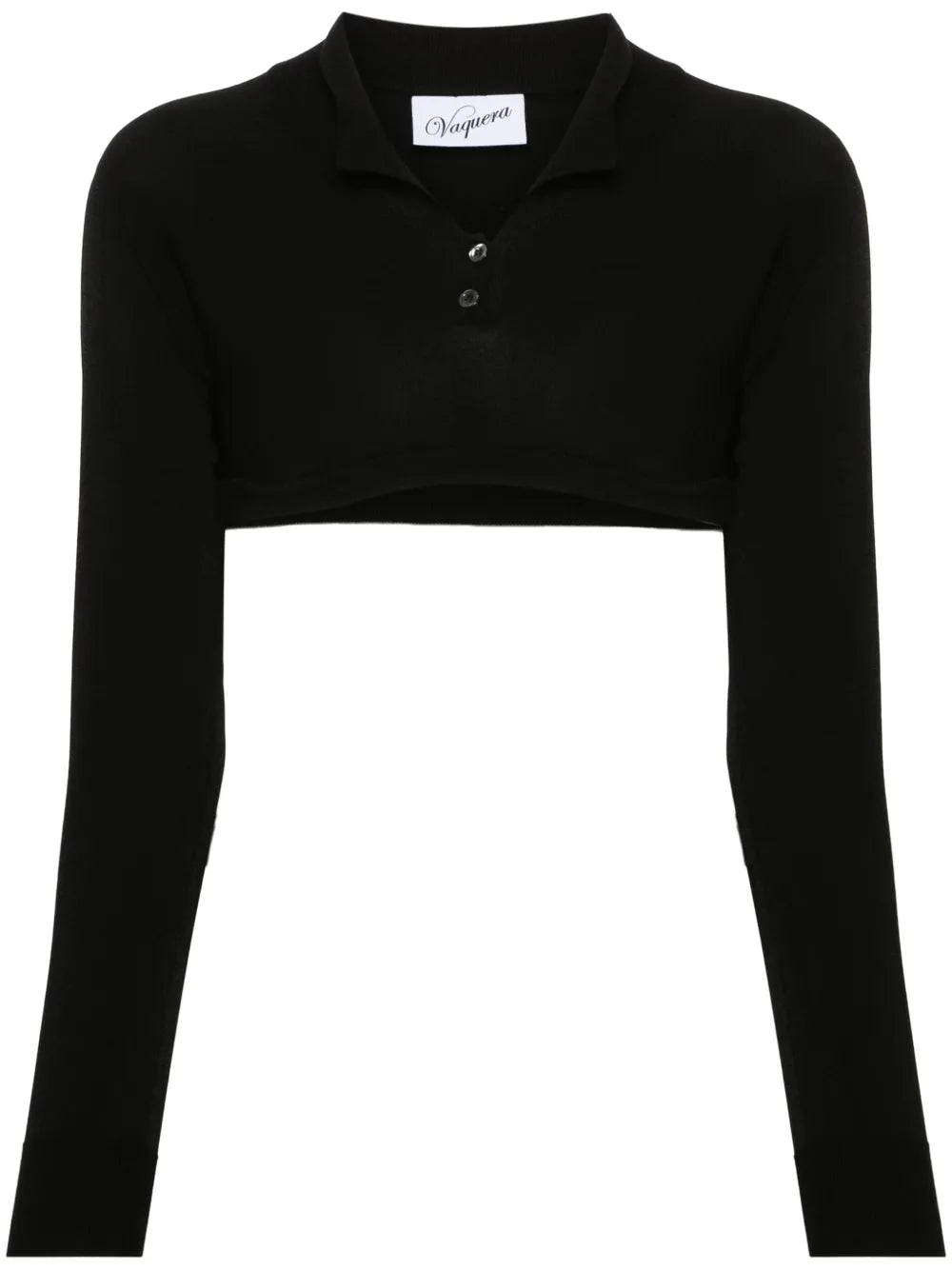 Logo-Print Cropped Polo Shirt
