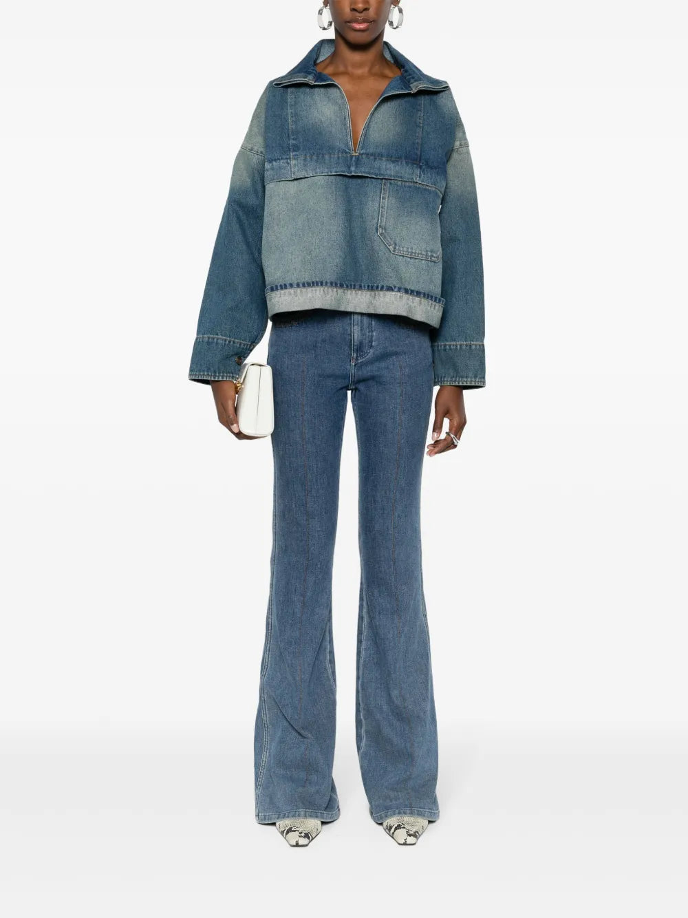Cropped Denim Shirt