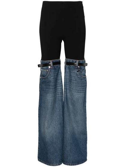 Hybrid Denim-Panels Trousers