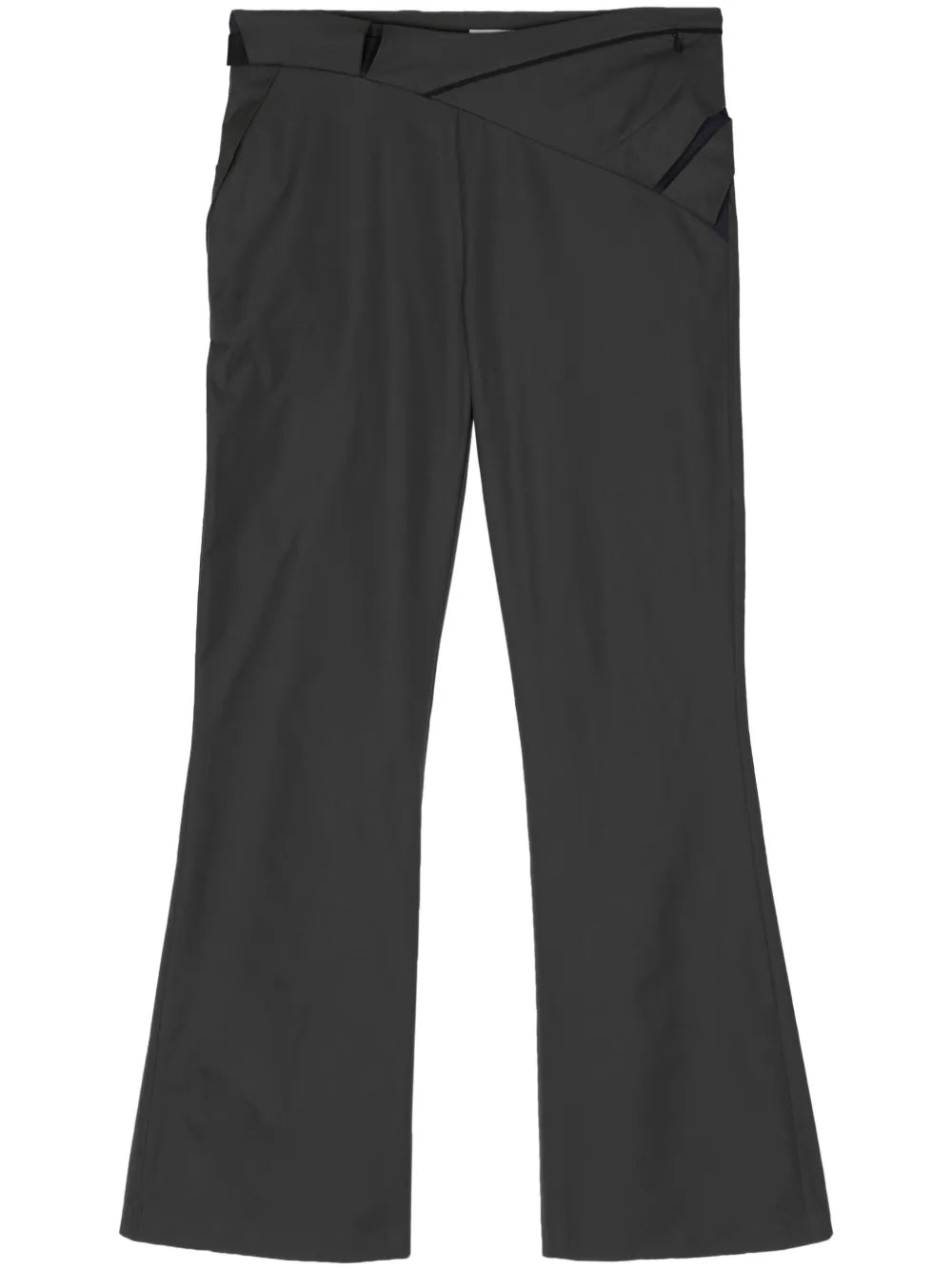 Belted Cropped Taffeta Trousers
