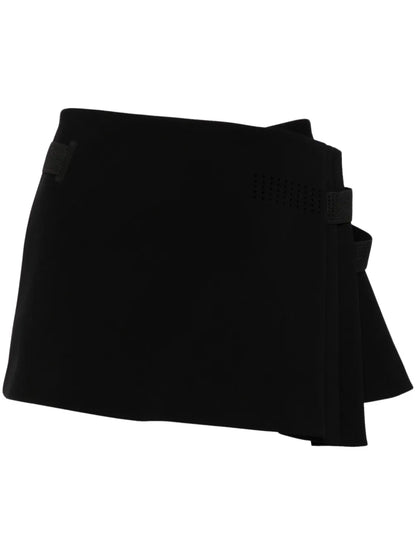 Pleated Wrap Miniskirt